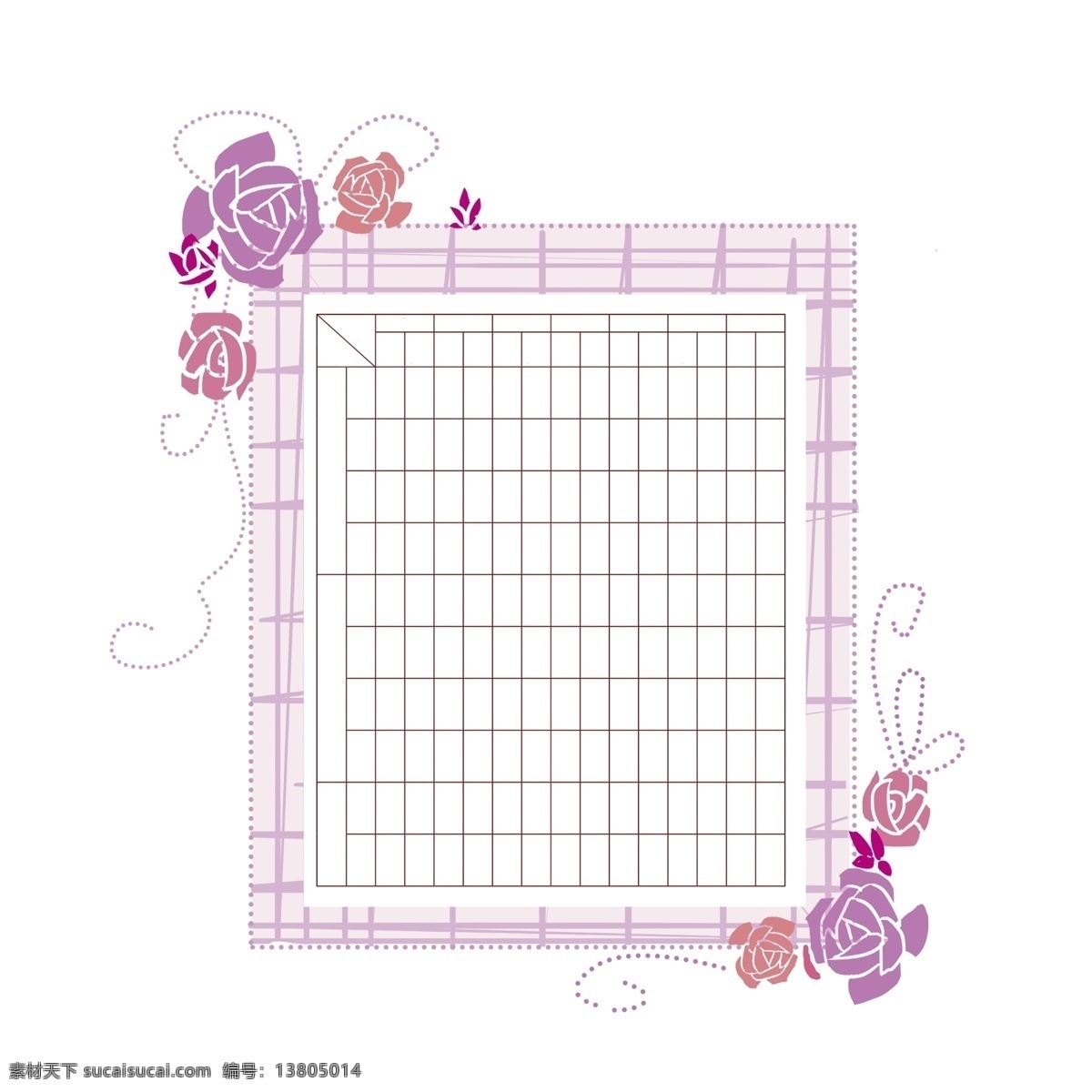 创意 紫色 线条 表格 卡通表格插画 课程表 紫色的表格 紫色的花朵 创意表格插画 方形表格插画