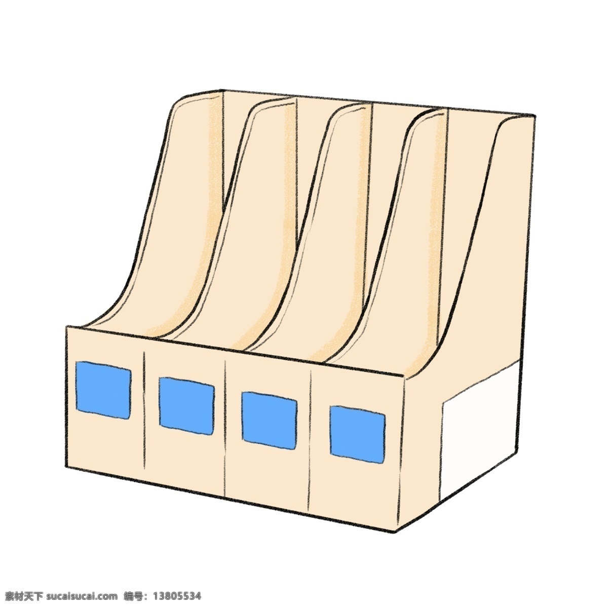 办公用品 文件盒 插画 白色的文件盒 卡通插画 办公器材 办公工具 上班用品 办公文件盒
