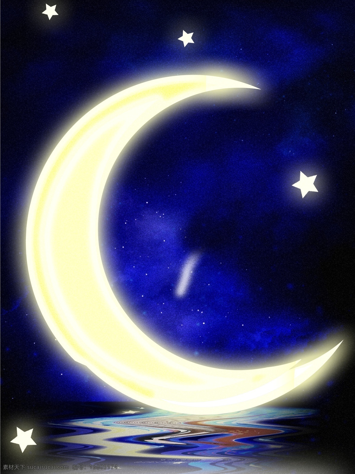 浪漫 夜晚 星空 背景 月亮 卡通 彩色 创意 装饰 设计背景 海报背景 简约 图案