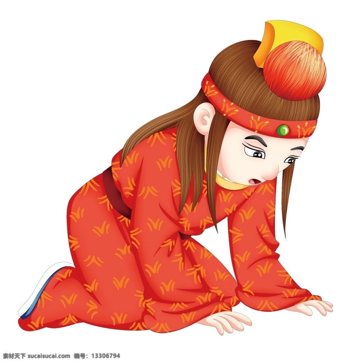 跪 贾宝玉 人物 卡通 插画 跪拜 红楼梦 人物设计 手绘