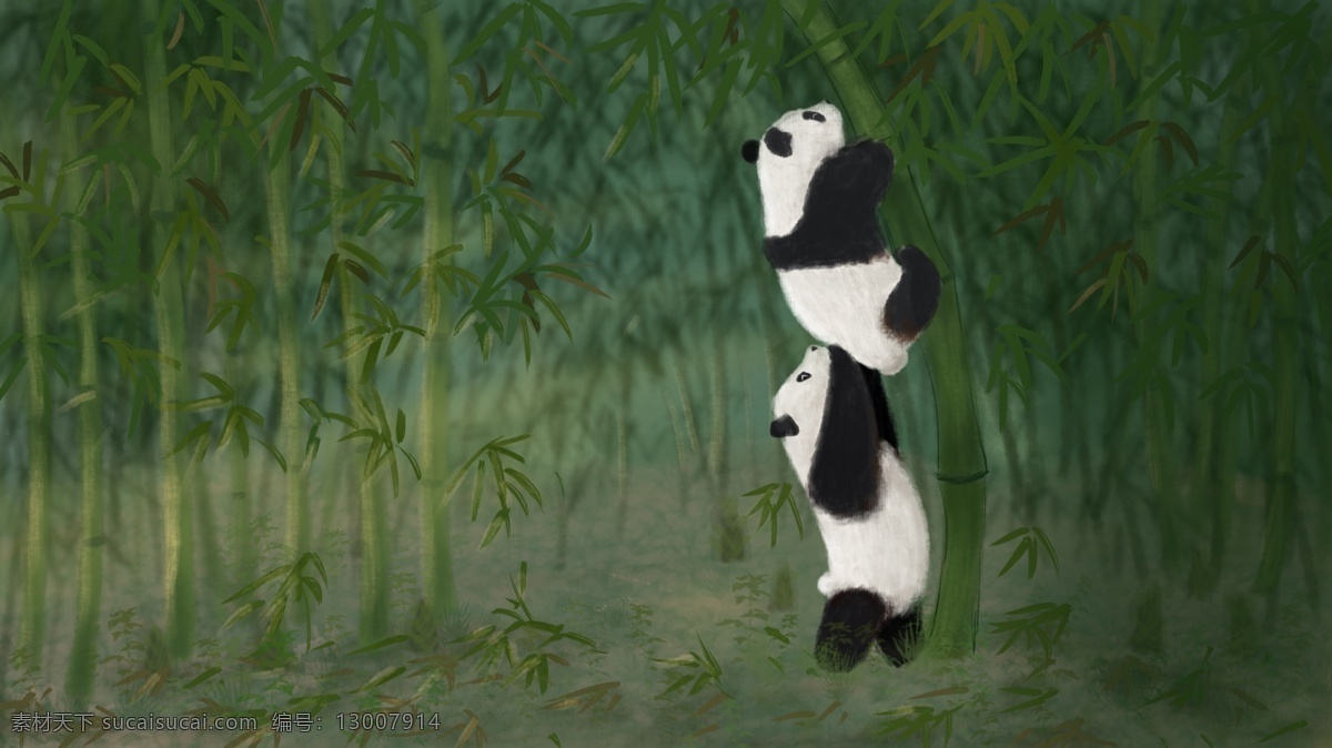 萌 宠 系 大熊猫 原创 插画 可爱 装饰 温馨 清新 插图 公众号配图 微博配图 卡通 设计元素 扁平风 手绘 手机壁纸 节日图 生活 配图 治愈系 入门 竹子