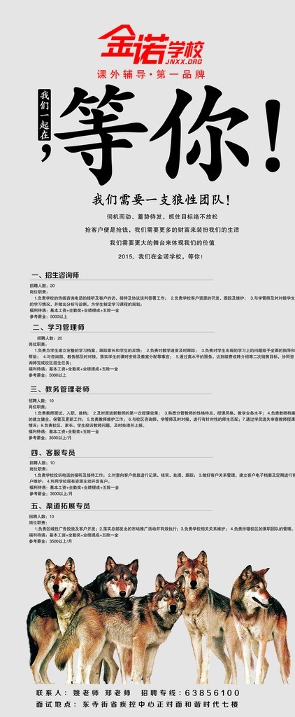 我们 一起 狼性 团队 展架 海报 招聘