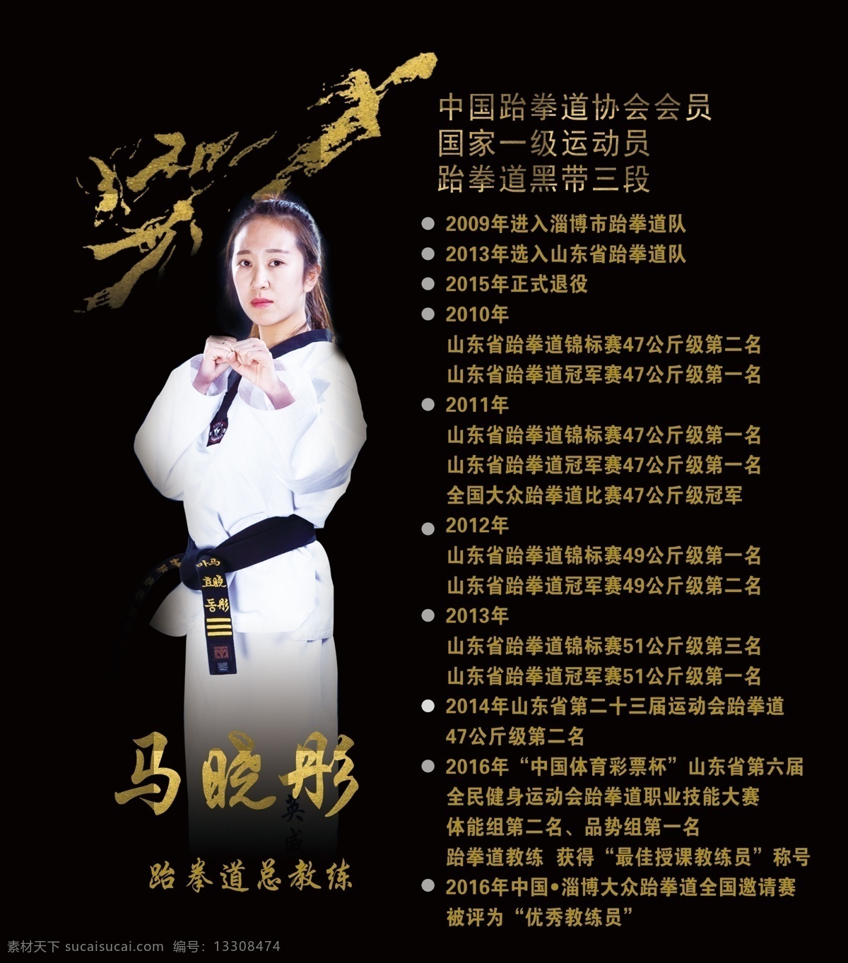 跆拳道 教练 简介 宣传 介绍 展板 英威 系列 dm宣传单