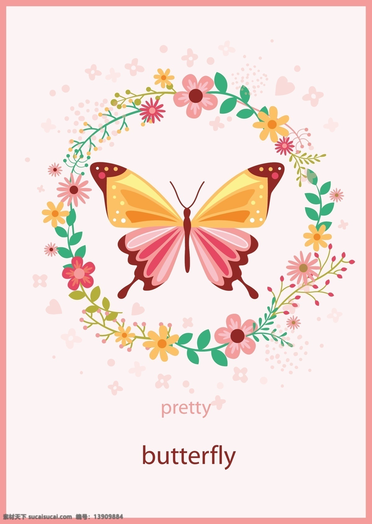 美丽的蝴蝶 昆虫 美丽 花边 蝴蝶 彩色
