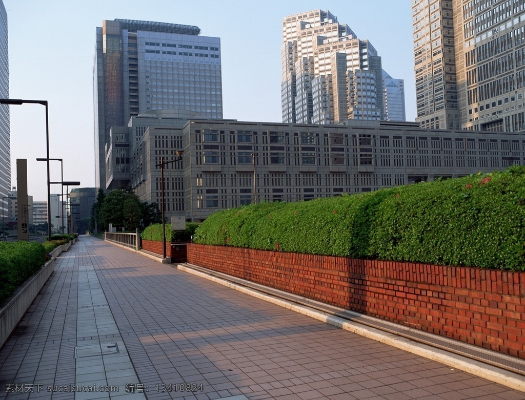公路 人行道 城市人行道 现代都市 现代建筑 建筑素材 建筑摄影 建筑园林