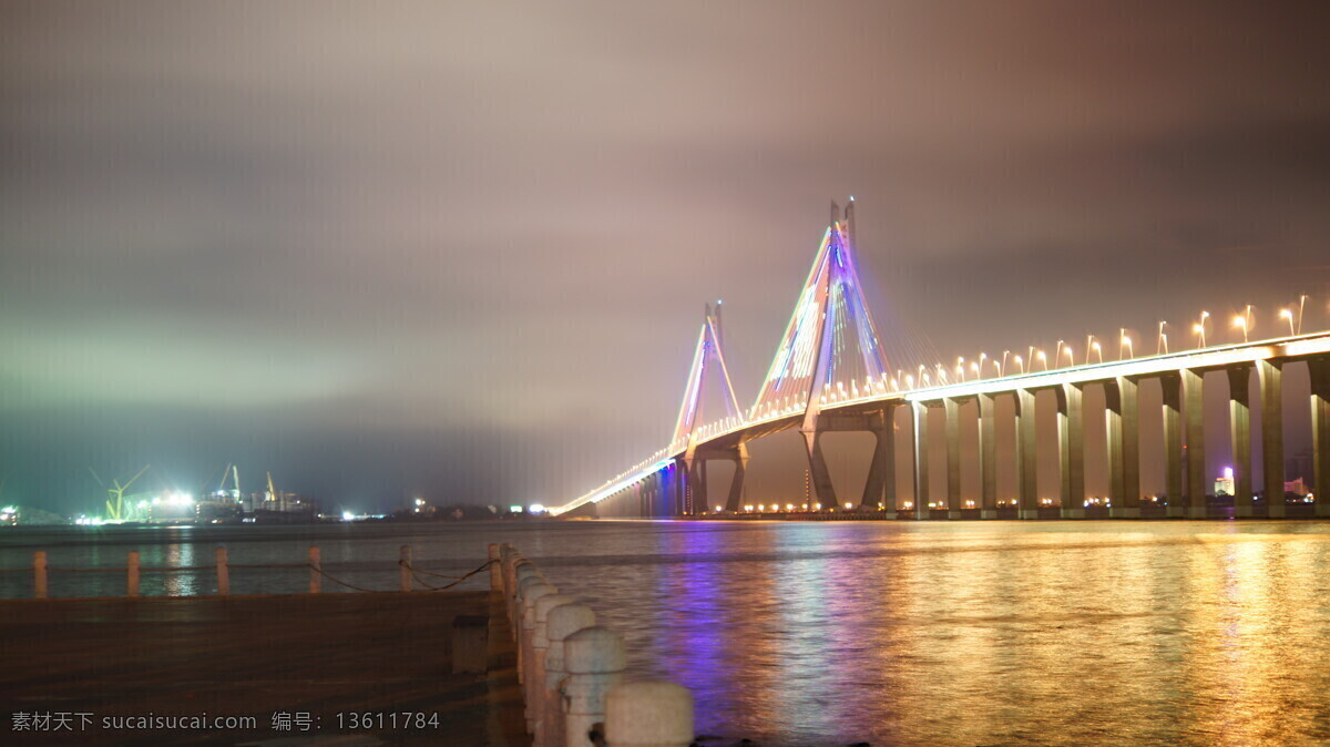 国内旅游 海滩 旅游摄影 夜景 湛江 湛江夜景 海湾大桥 赤坎 摄影类别场景 psd源文件