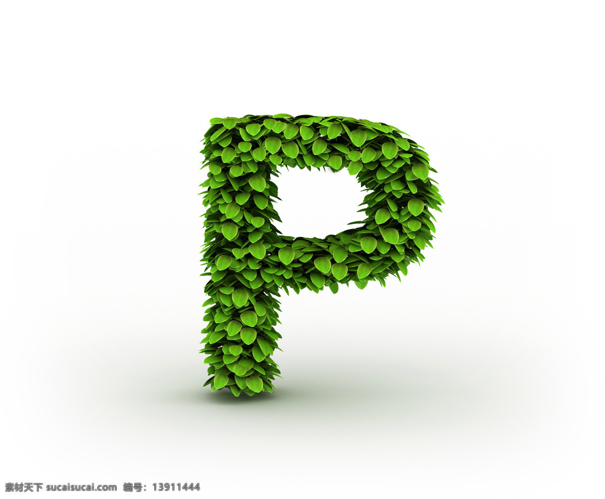 绿叶 组成 字母 p 树叶 文字 英语字母 艺术字体 书画文字 文化艺术