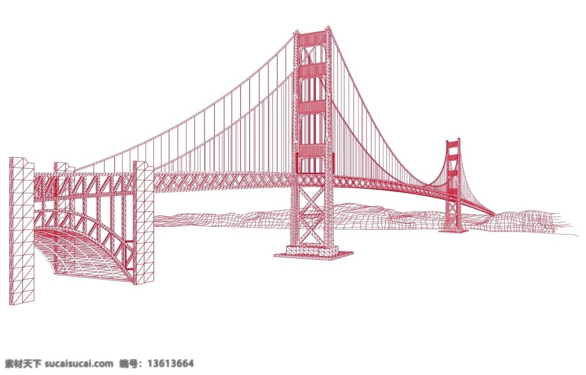 线描 矢量 无纺布袋 长江大桥 建筑剪影 矢量桥 矢量文件 线描稿 矢量图 其他矢量图