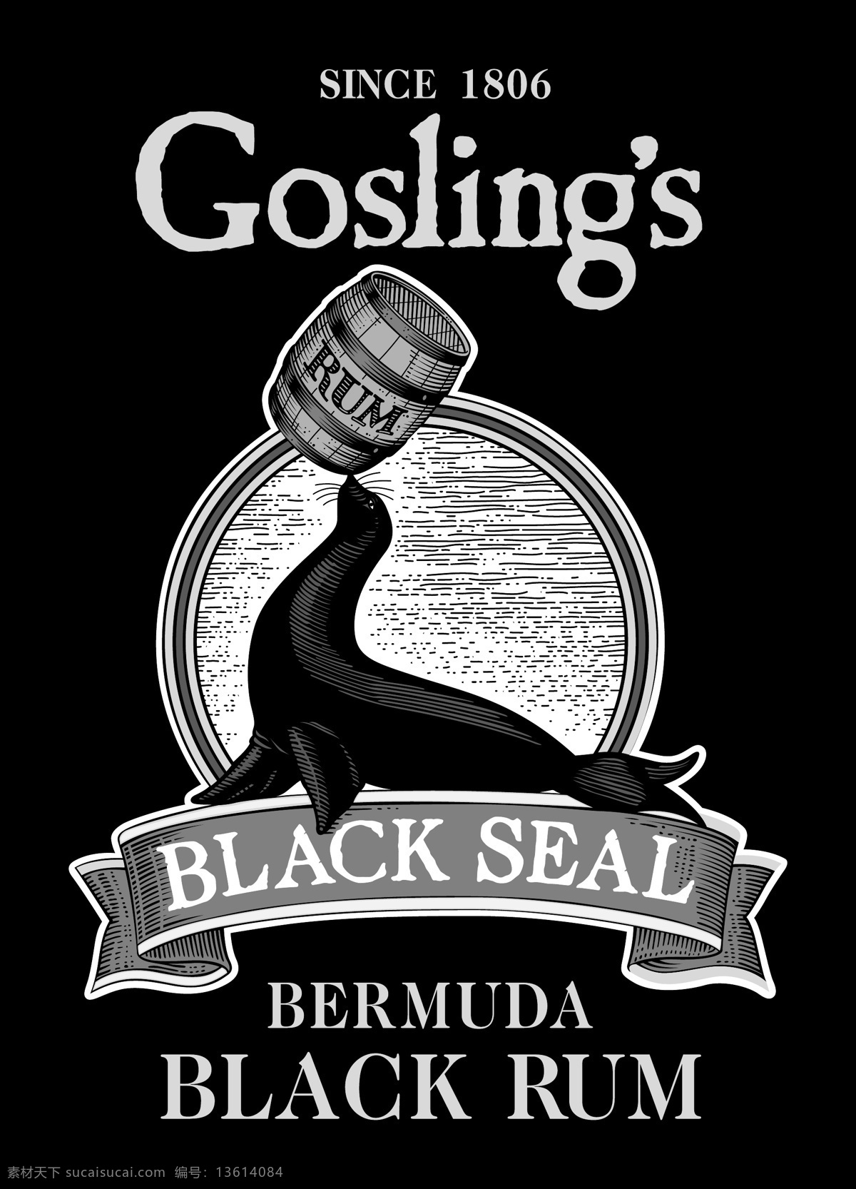 gosligs 黑 朗姆 酒 标识 公司 免费 品牌 品牌标识 商标 矢量标志下载 免费矢量标识 矢量 psd源文件 logo设计