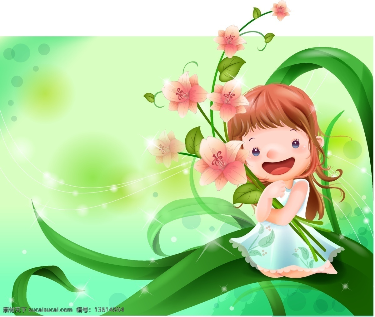 梦幻儿童插画 韩国梦幻插画 小女孩 花 插画 梦幻插画 卡通 风景 移门 移门插画 韩国卡通插画 梦幻 女孩 矢量人物 儿童幼儿 矢量图库