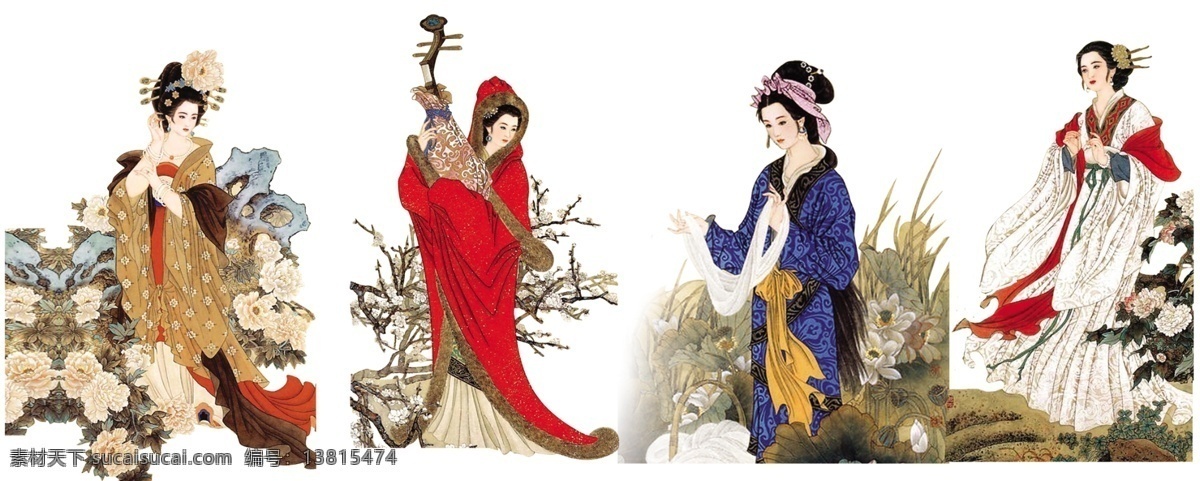 中国 古代 四大 美女 图 四大美女 美图 中国风 分层