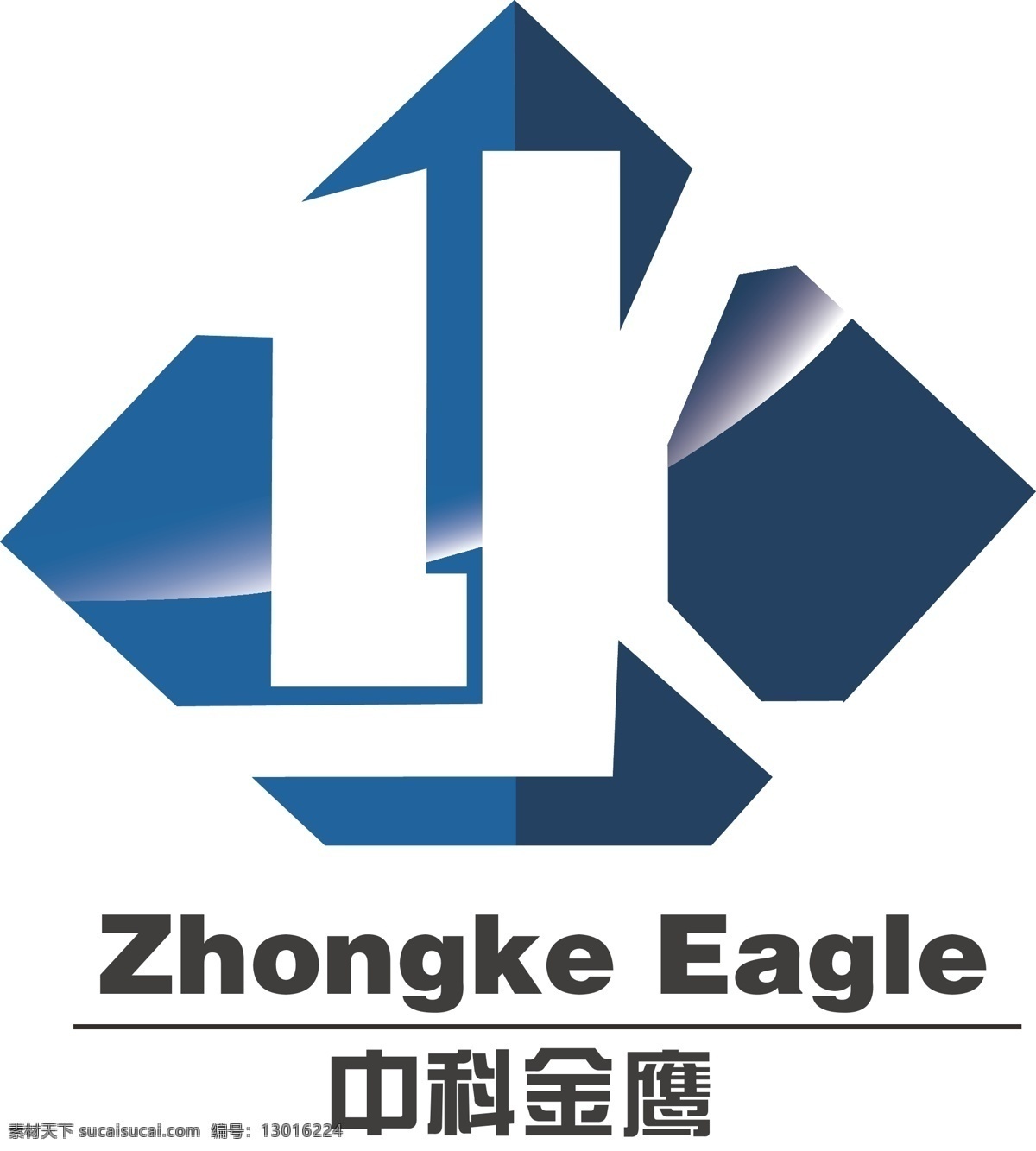 中科金鹰标志 logo 建筑标志 字母 白色