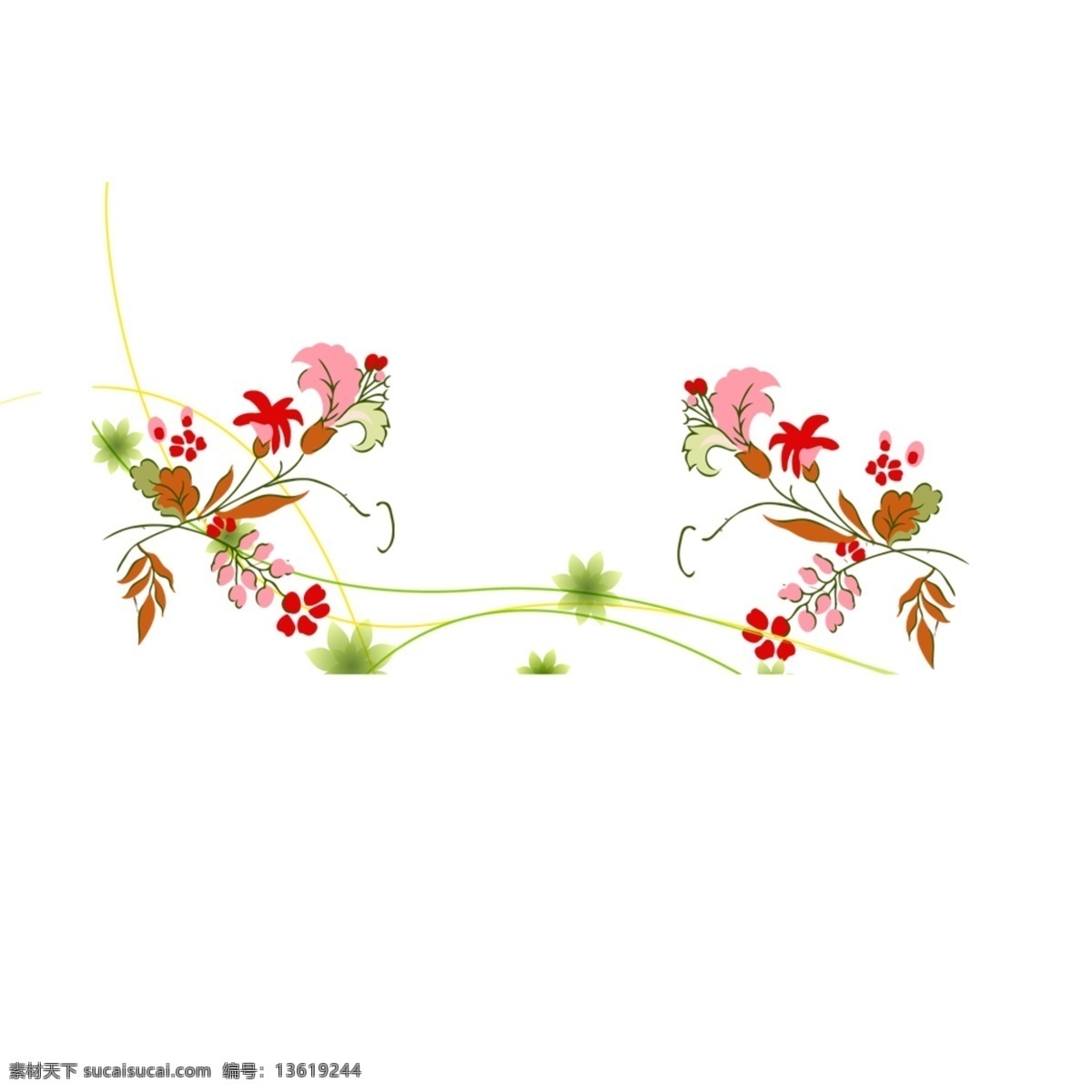 五彩 鲜花 彩色 装饰