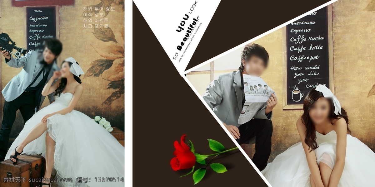 横 版 韩式 婚纱 模板 岚 婧 交 樯 茨 逅 夭 南 略 黑色