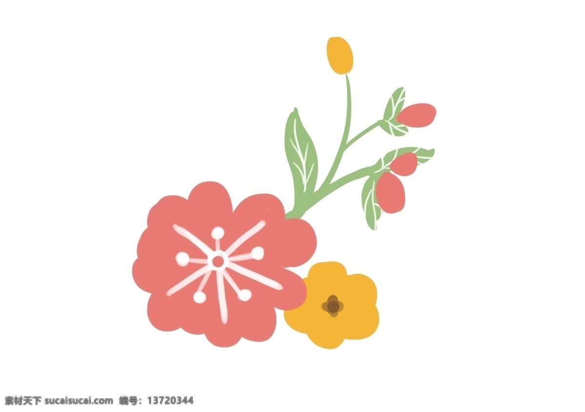 手绘 花朵 装饰 图案 花 简单 装饰图案