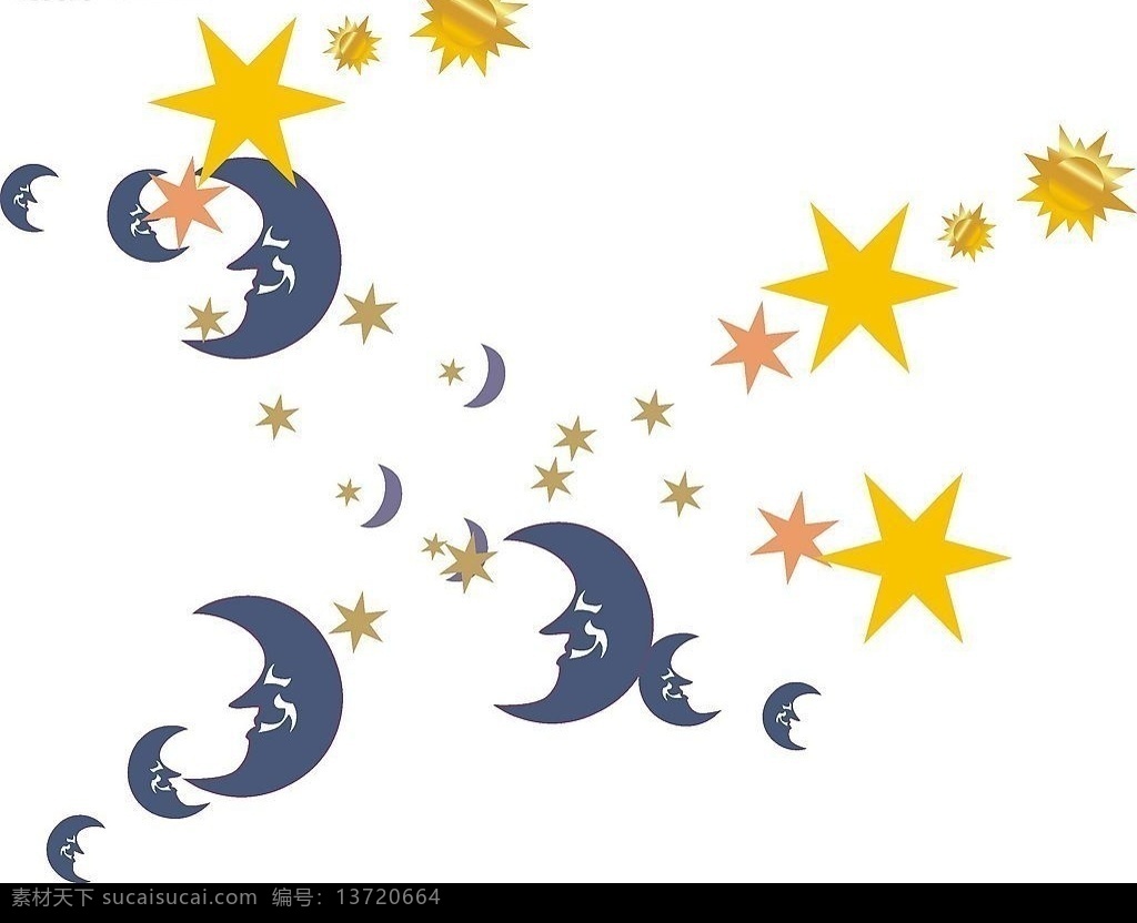 星星月亮 图标 星星背景 星星 闪光 闪亮 炫光 雪花 底纹边框 底纹背景 标识标志图标 矢量图库