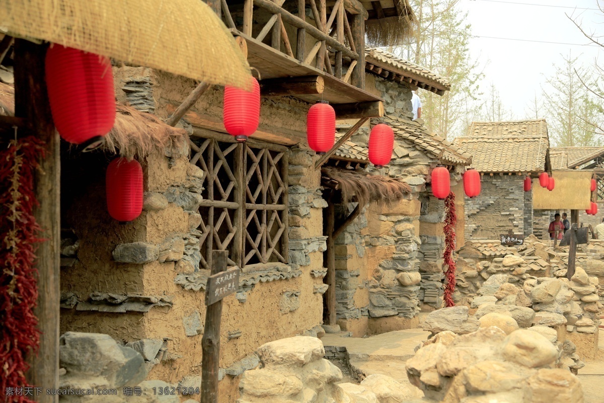 仿古屋 陕西 周至 沙沙河 水街 仿古 建筑 旅游摄影 黑色