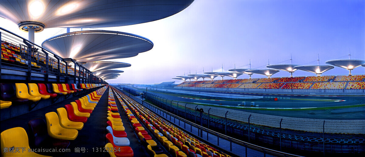 上海 嘉定 f1 赛车场 车赛 竞技场 顶棚 看台 赛道 防撞栏 灯光 景观 景点 旅游摄影 上海風光 国内旅游