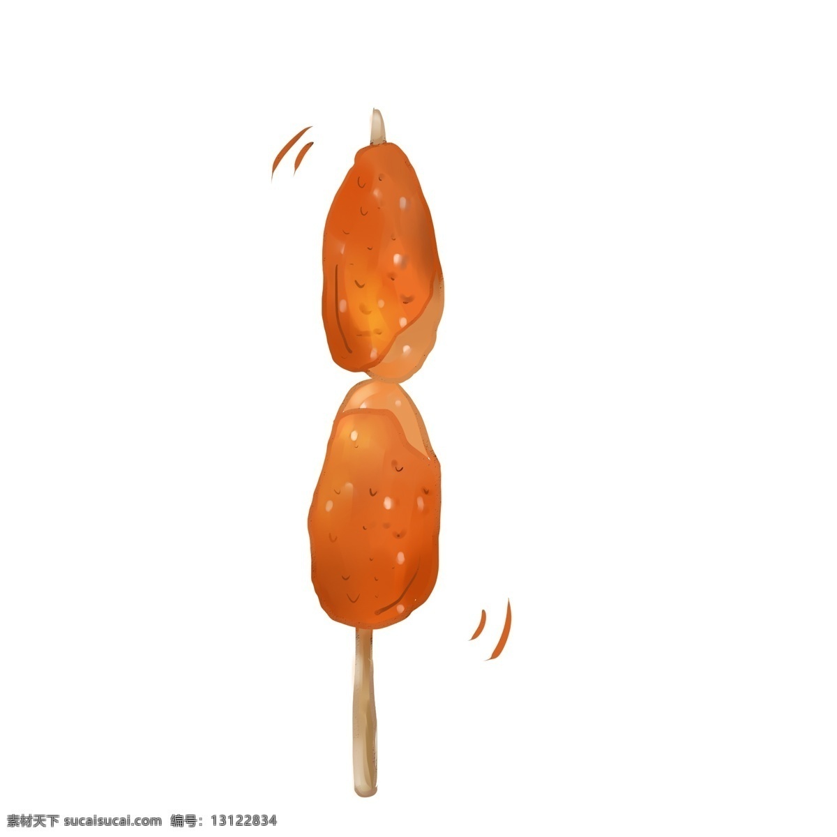手绘 美食 烧烤 孜然 麻辣 烤 鸡翅 清新 商用 烤鸡翅 可商用