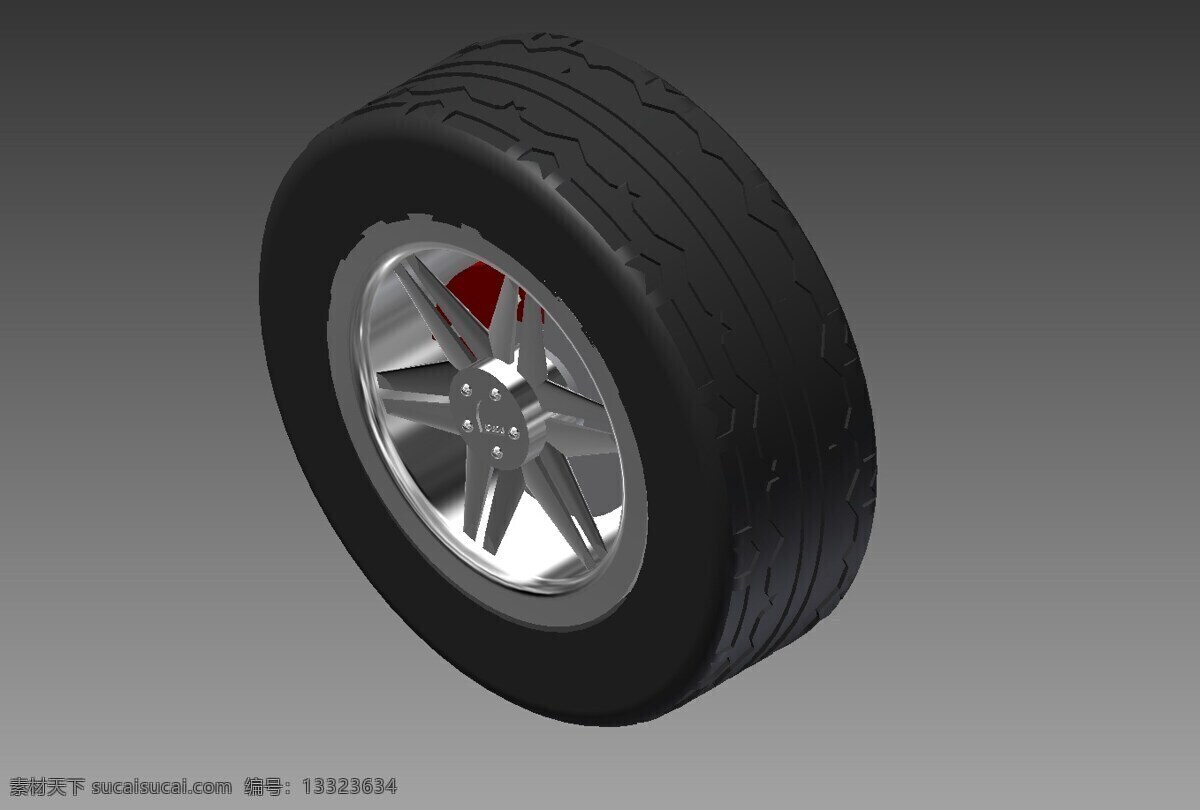 一个 轮胎 模型 3d模型素材 其他3d模型