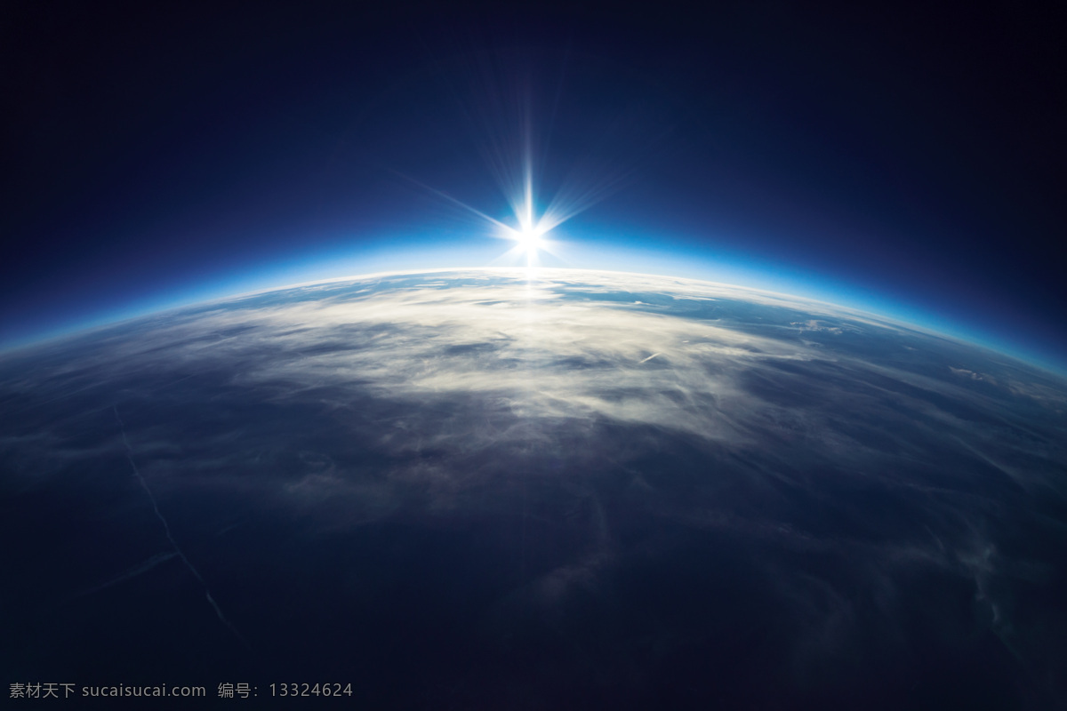 地平线 地球 日出 太阳 阳光 太空 科技 探索 自然景观