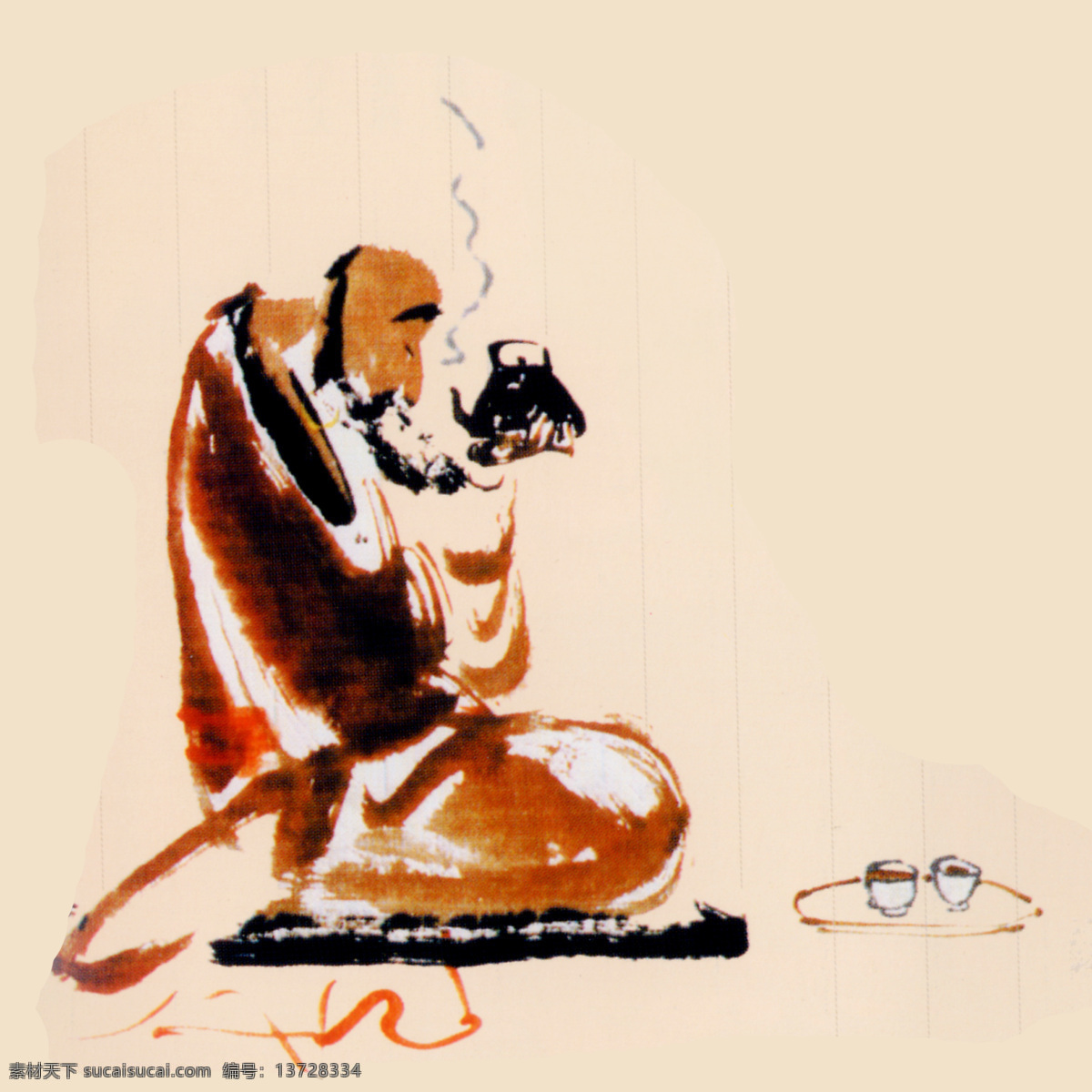 禅茶 僧人 品茶 茶 文化 禅 饮茶 人物 绘画书法 文化艺术