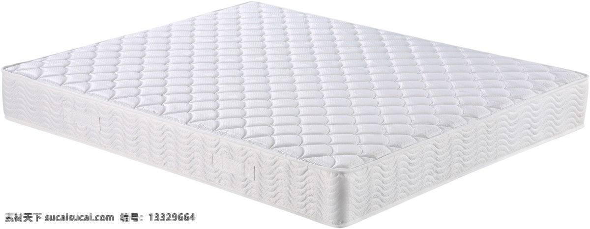 白色床垫 鱼鳞条纹 单层床垫 弹簧床 席梦思 分层 源文件