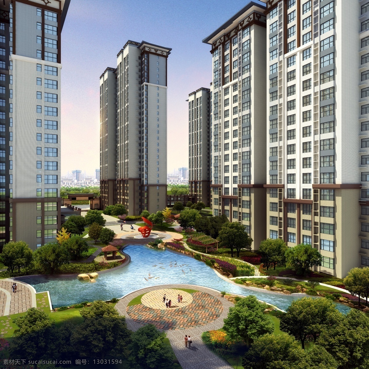 小区 园林景观 建筑 景观 水景 外观 园林 休闲广场 装饰素材 园林景观设计
