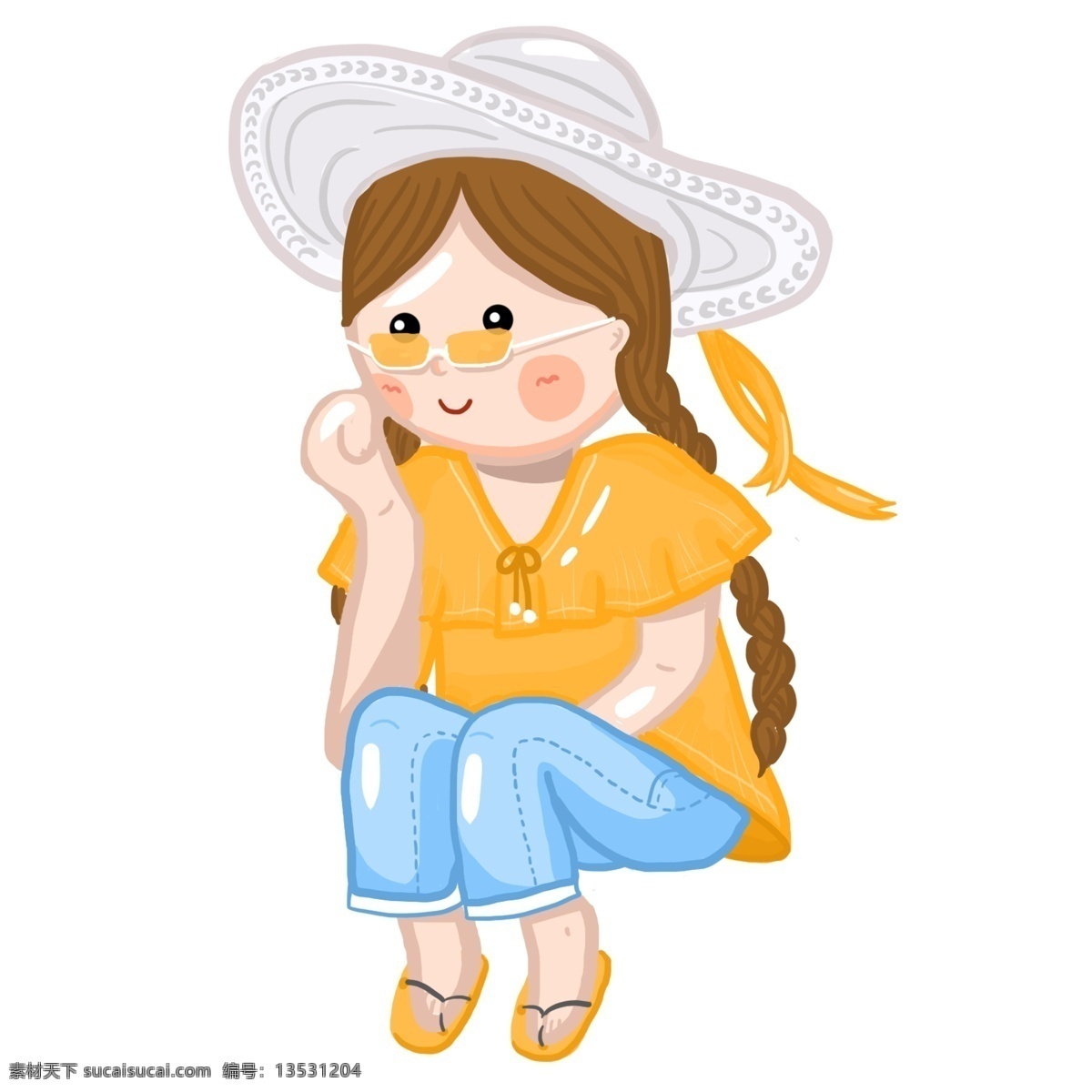 清新 卡通 少女 人物 元素 小清新 可爱女孩 png元素 免抠元素 可爱风