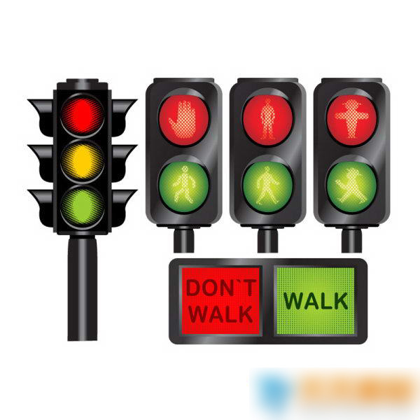 生活 中 红绿灯 红灯 行走 各种样式 绿灯 矢量图 日常生活