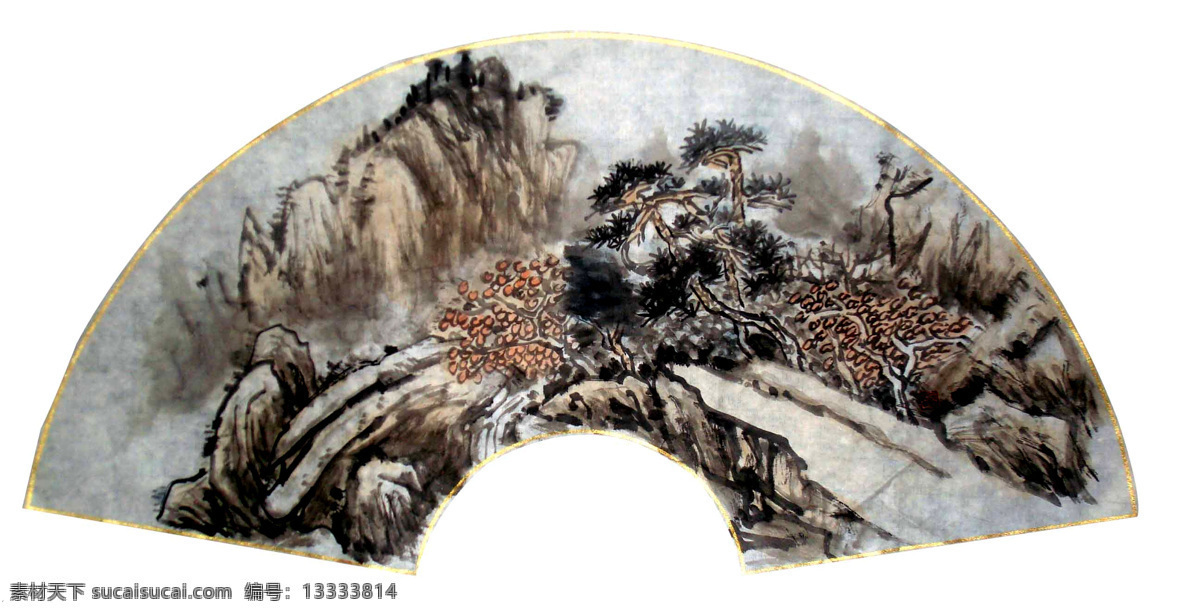 彩墨画 风景 工笔 古典 国画 国画扇面 绘画书法 民族风 扇面 设计素材 模板下载 山峰 山峦 山石 松树 树木 树枝 树叶 山水 装饰 中国元素 水墨重彩 文化艺术