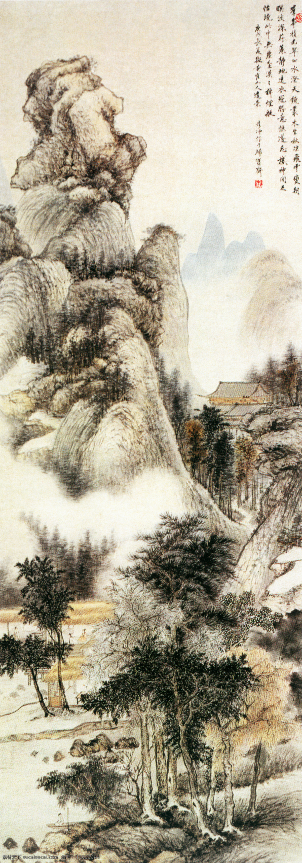 国画 山水画 国画风景写意 水墨风景画 水墨画 绘画艺术 名画 装饰画 中堂画 书画文字 文化艺术