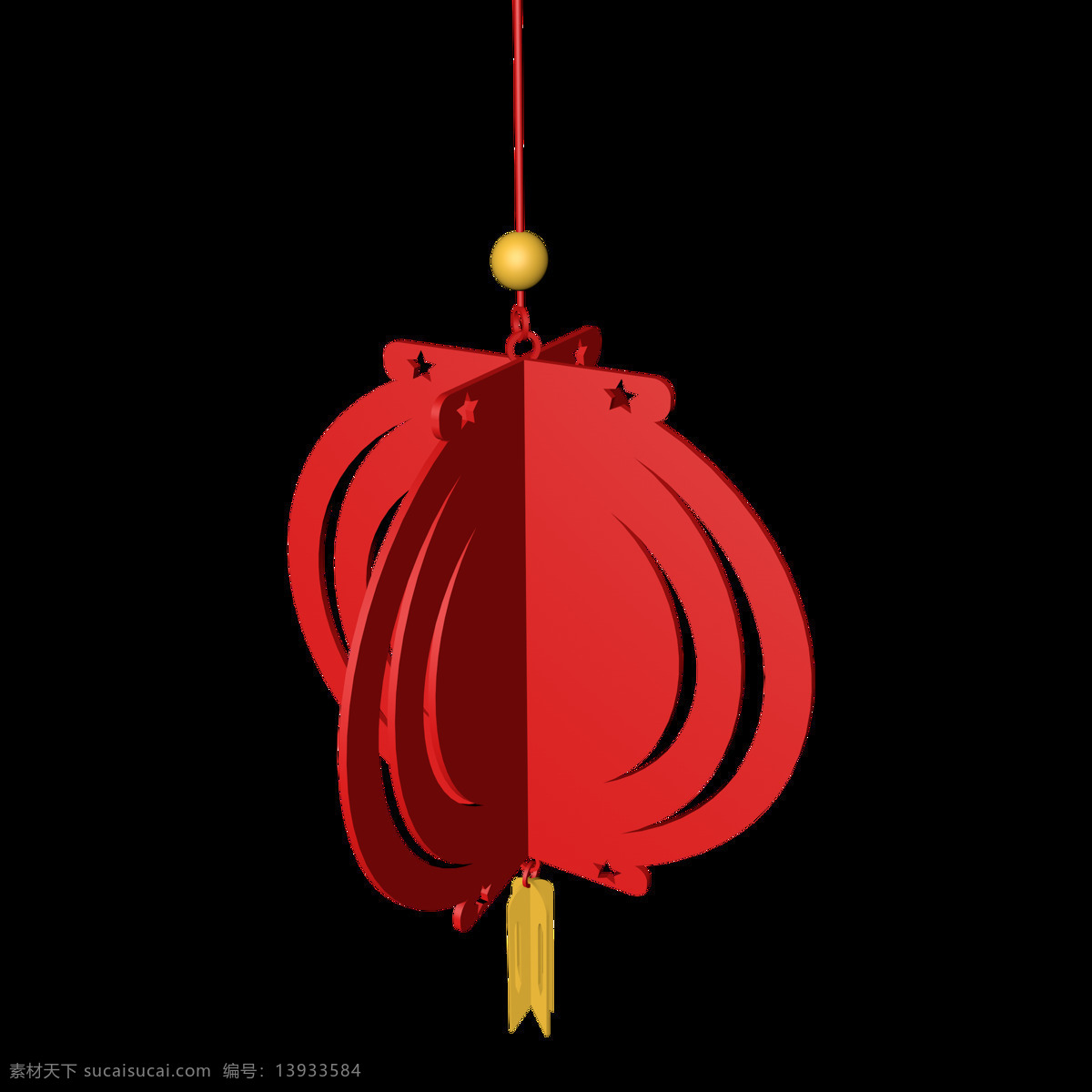 红色 折叠 节气 灯笼 折叠灯笼 红色灯笼 传统习俗 中国习俗 3d