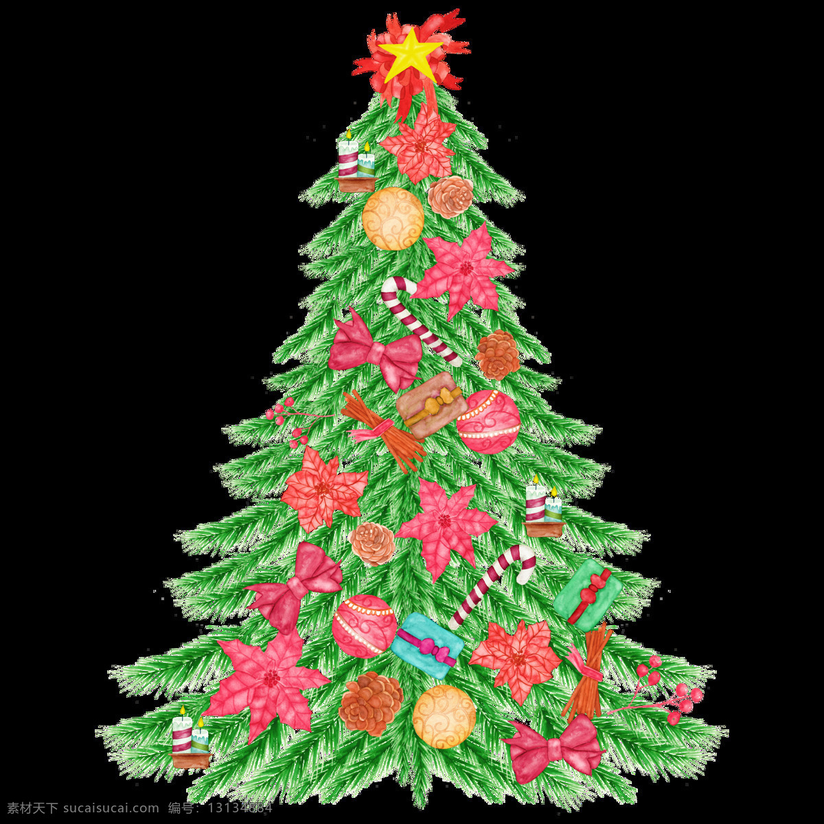 装饰 好 圣诞树 透明 挂件 红叶 绿色 免扣素材 平安夜 透明素材 星星小球 装饰图案