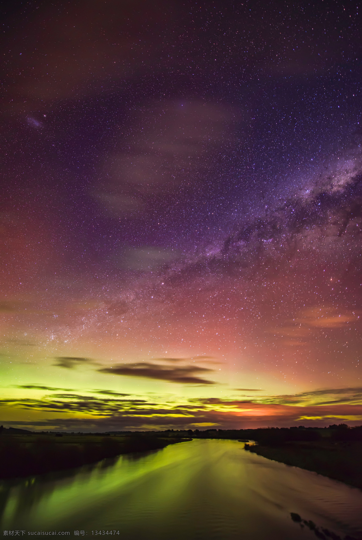 星光 河流 南极光 天空 着火 昆士城 新西兰 天际线 冰川 紫色天空 高 动态 风光摄影 自然风景 旅游摄影