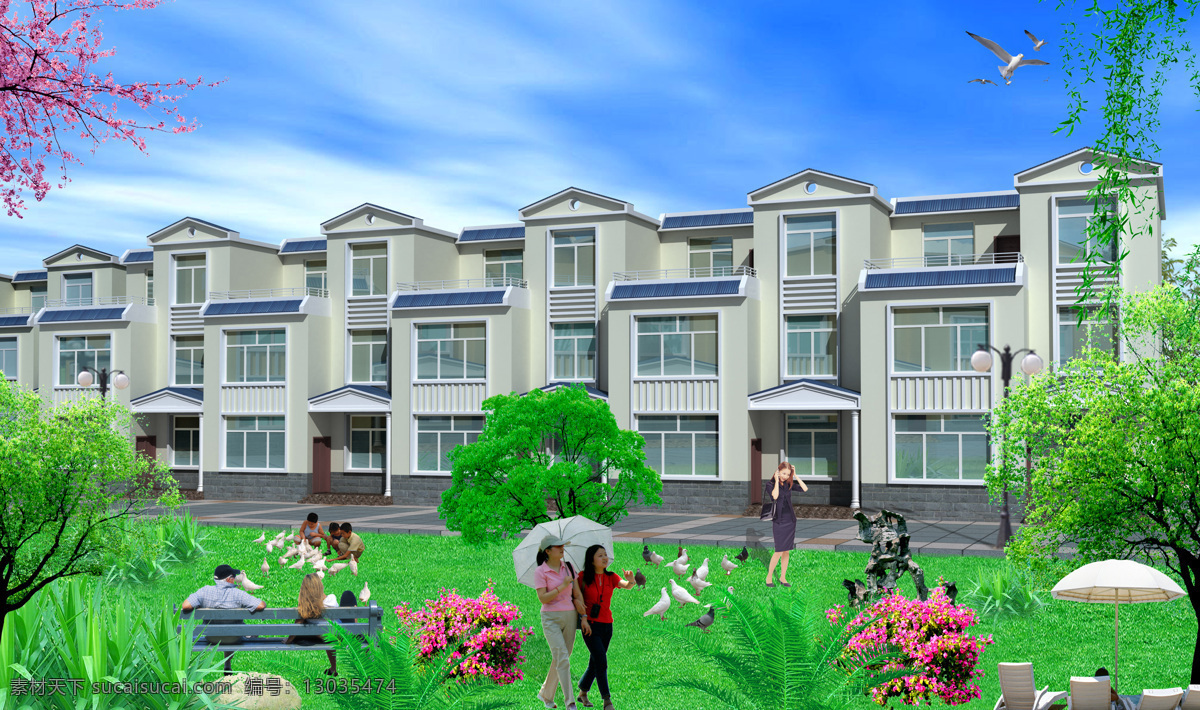 农村 住宅 效果图 张 建筑设计 图纸 cad素材 建筑图纸