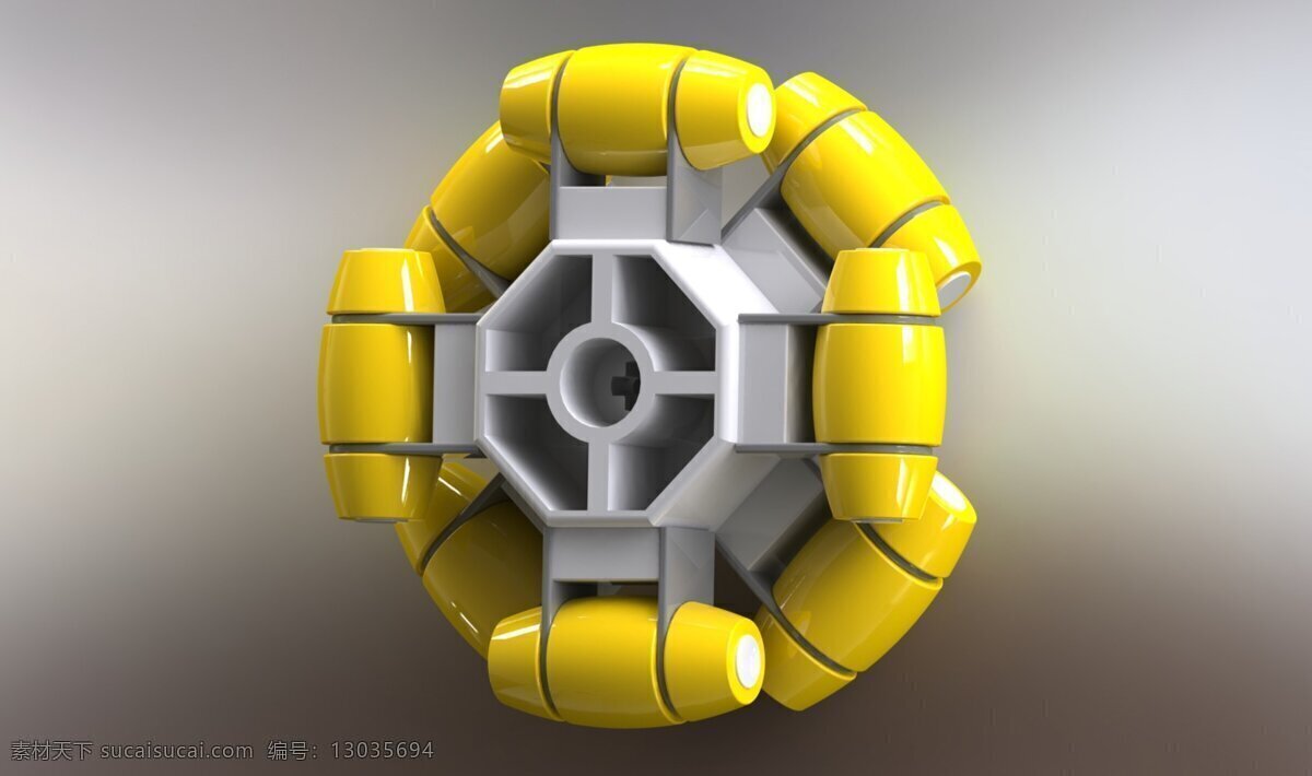 完整 车轮 机器人 头脑风暴 omniwheel 3d模型素材 建筑模型