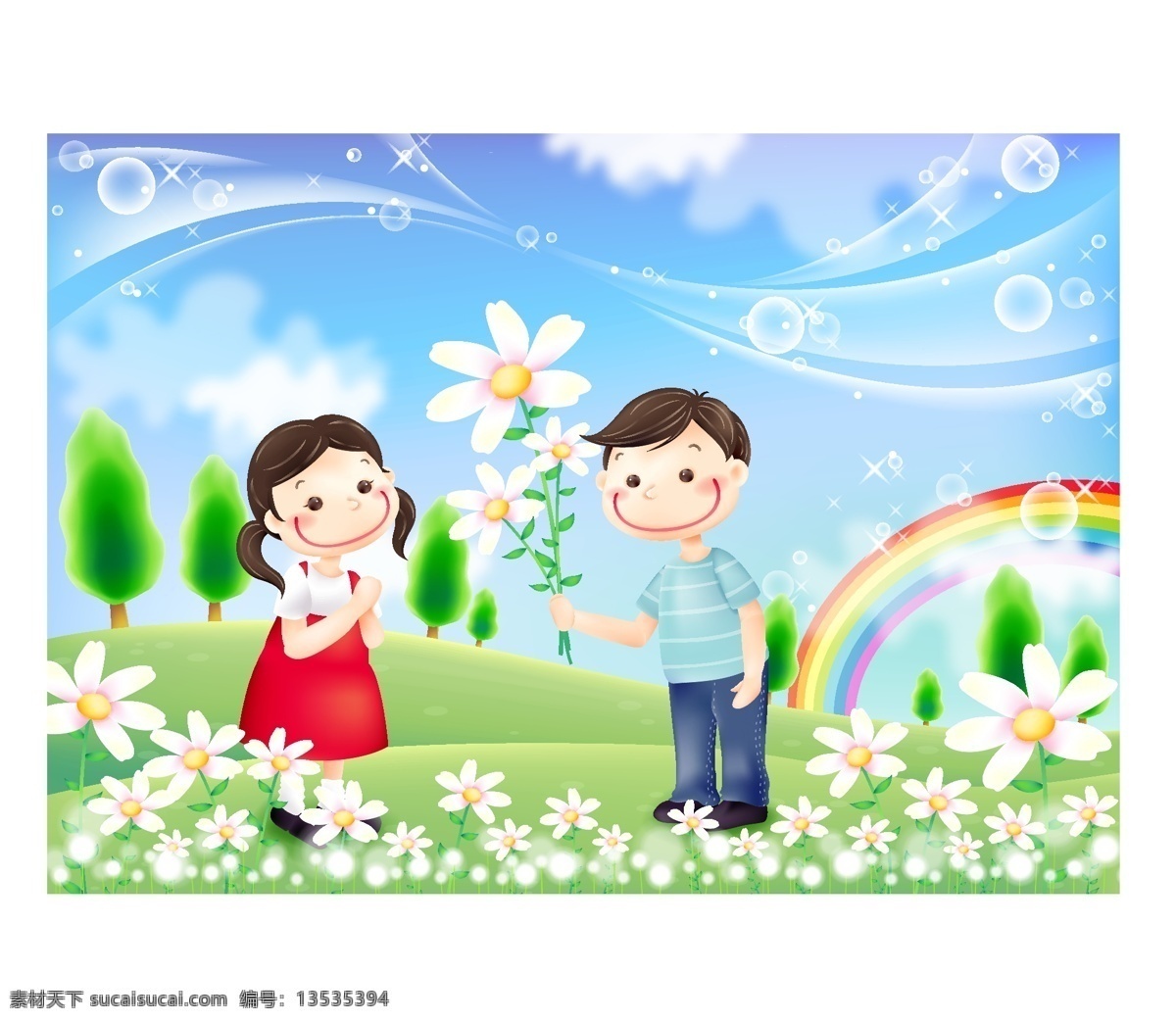 梦幻 卡通 hanmaker 韩国 设计素材 库 梦幻儿童 梦幻卡通 矢量 嘻嘻游玩飞翔