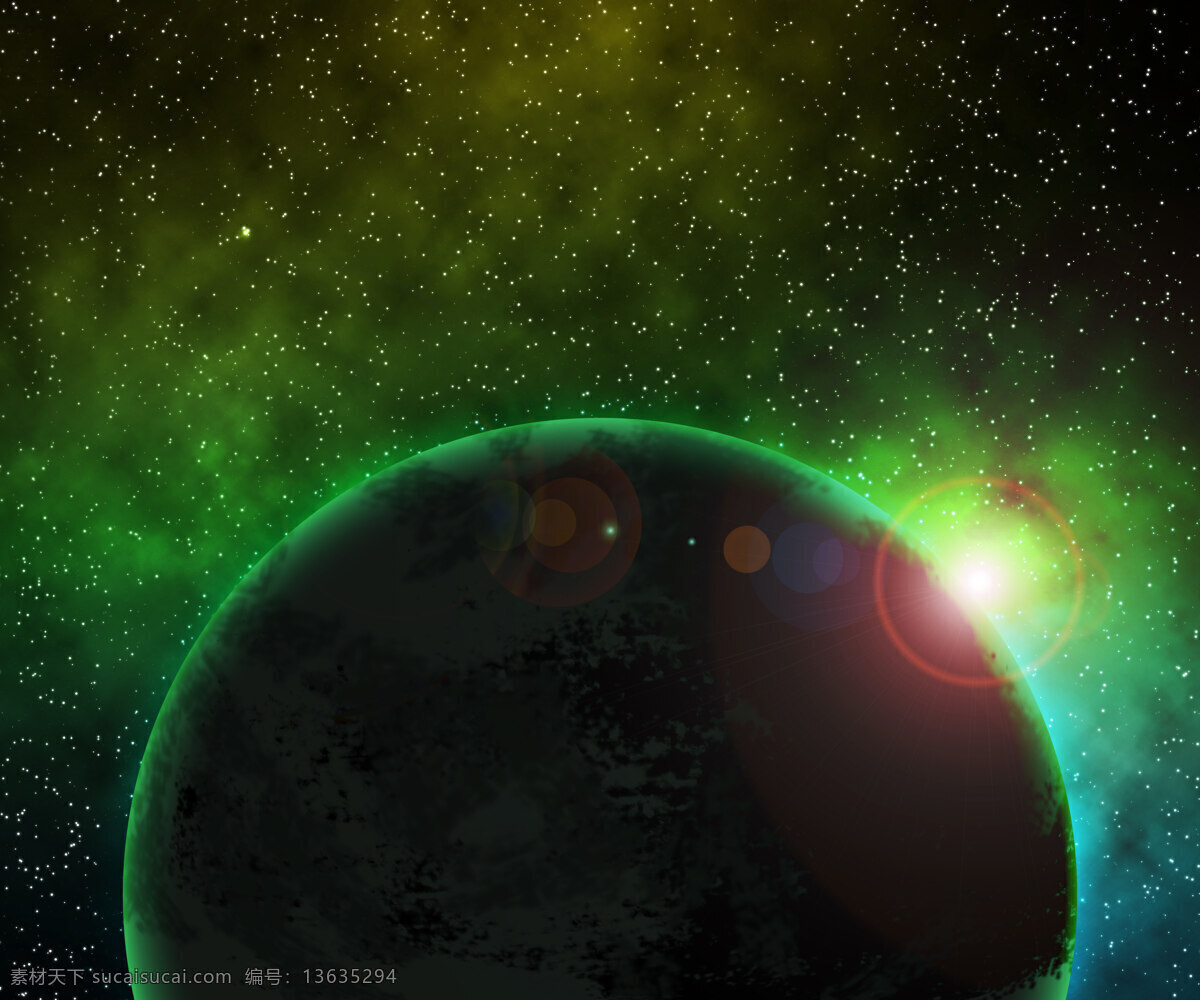 绿色 星球 空间 背景 生物世界