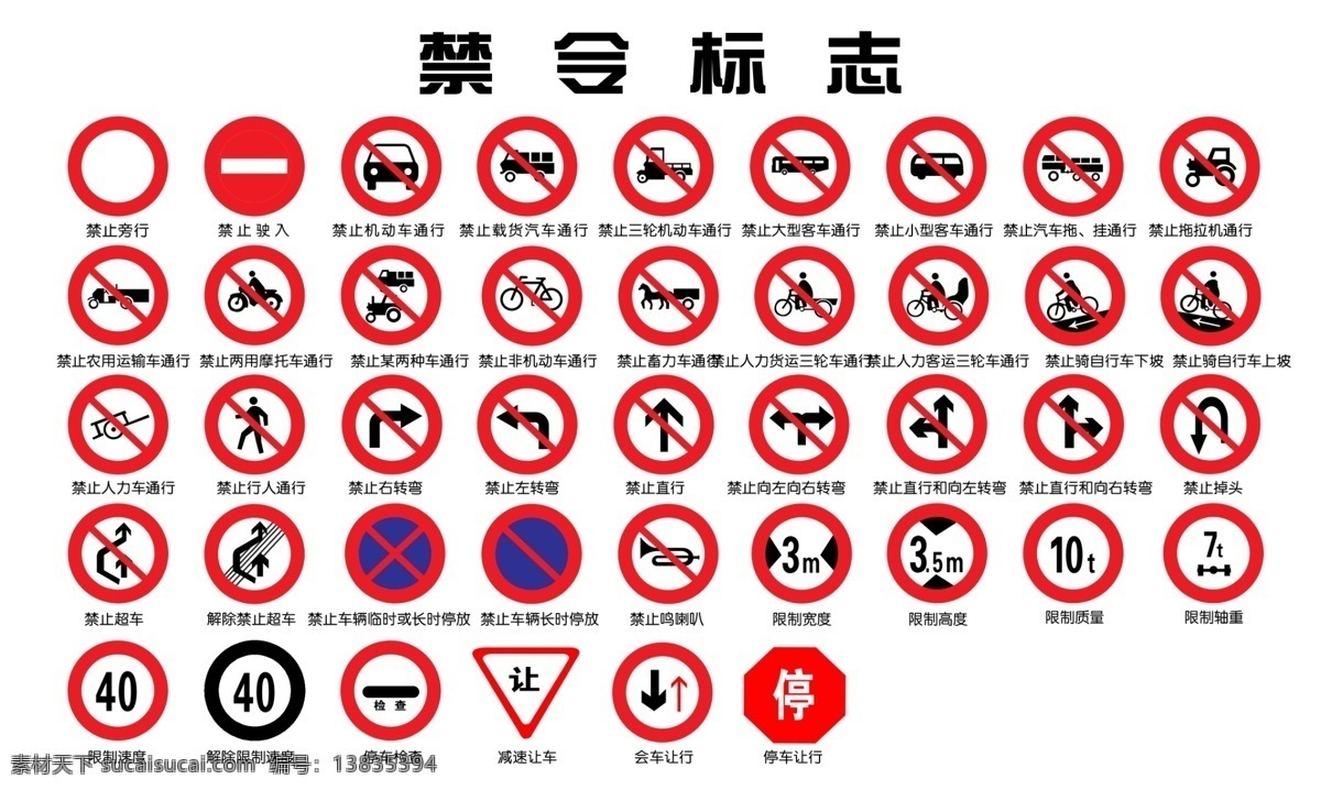 禁令标志 禁止 非机动车 通行 畜力车 禁止标志 分层 源文件