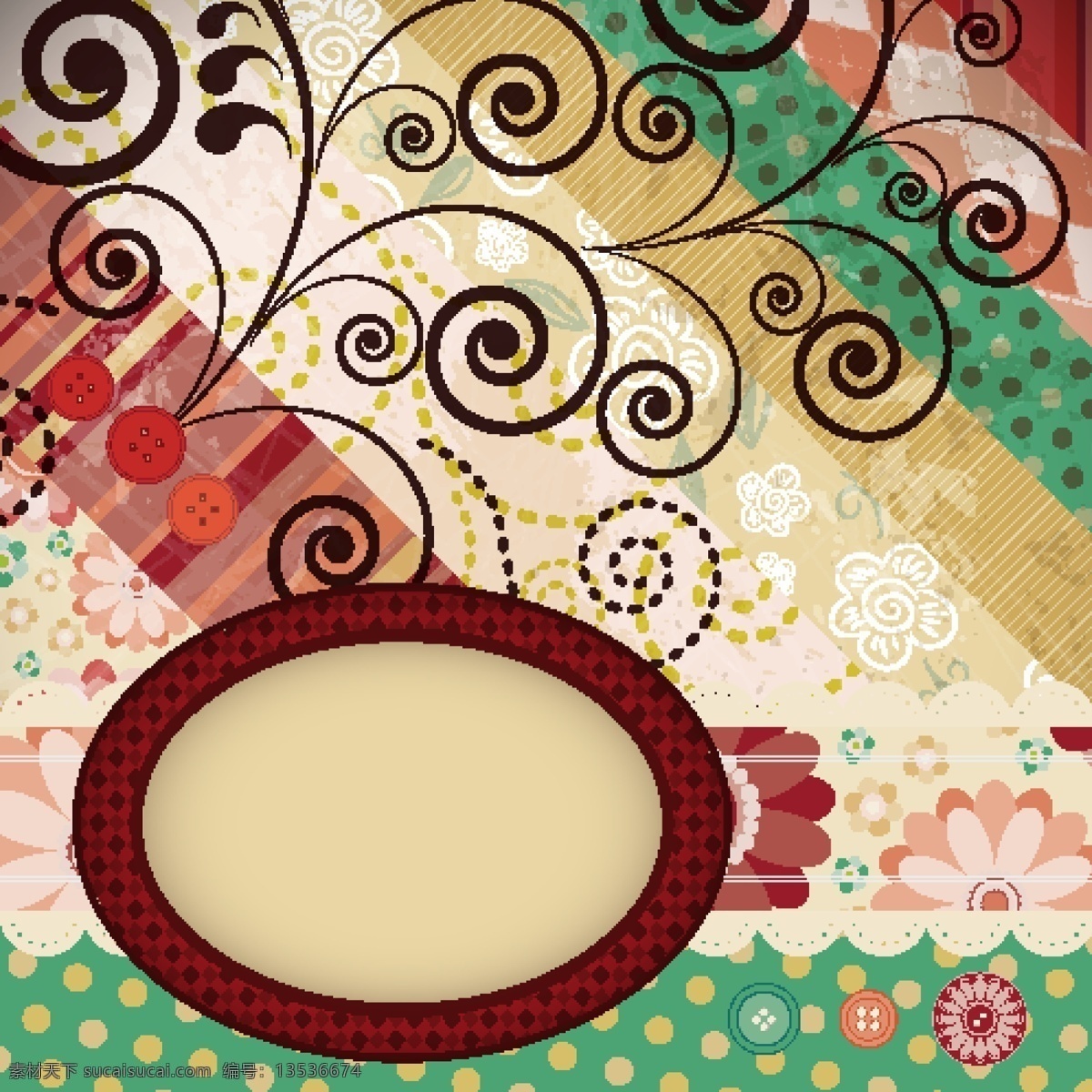 矢量 复古 底纹 边框 背景 花纹 矢量素材 拼布 矢量图 花纹花边