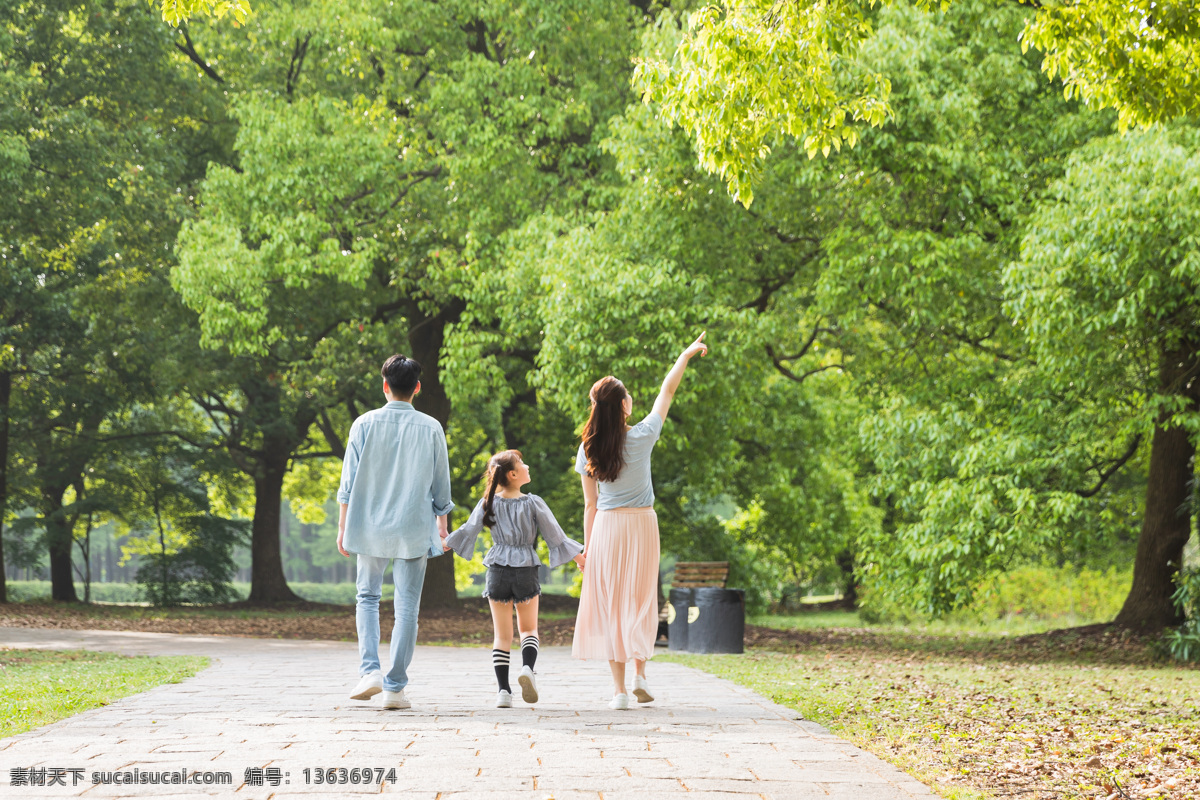一家三口 三口之家 一家人 和谐 幸福 家人 散步 公园 旅游摄影