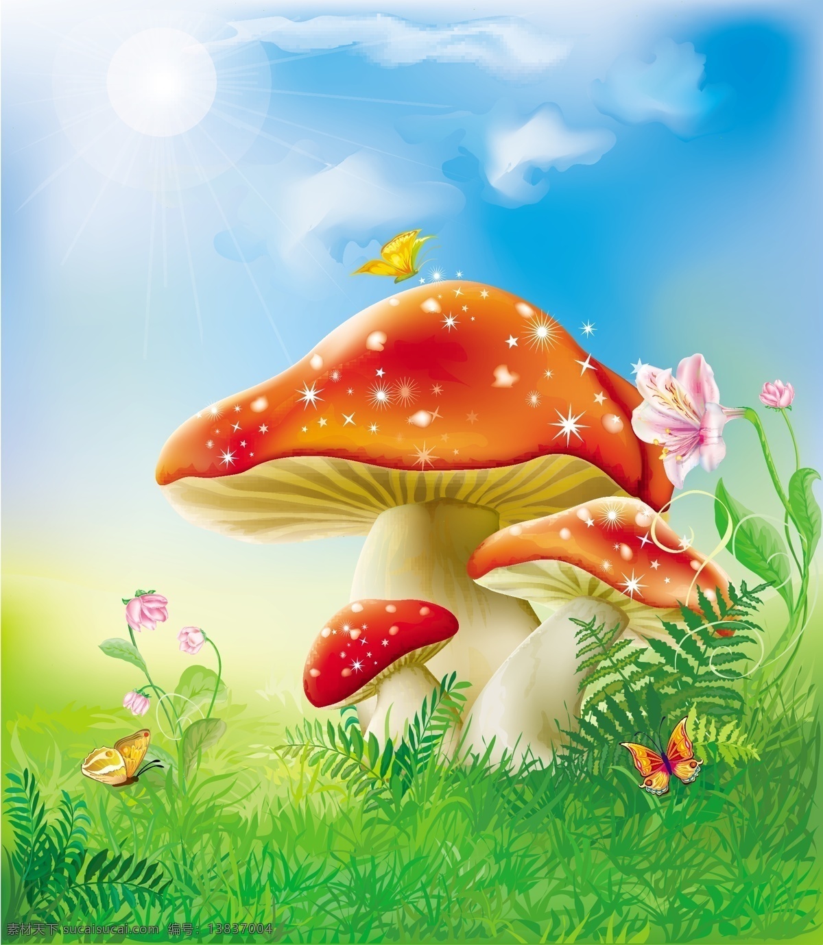 卡通蘑菇矢量 卡通 绘画 蘑菇 蘑菇设计 矢量蘑菇 蘑菇素材 食物蔬菜 蔬菜 水果 生物世界 矢量素材