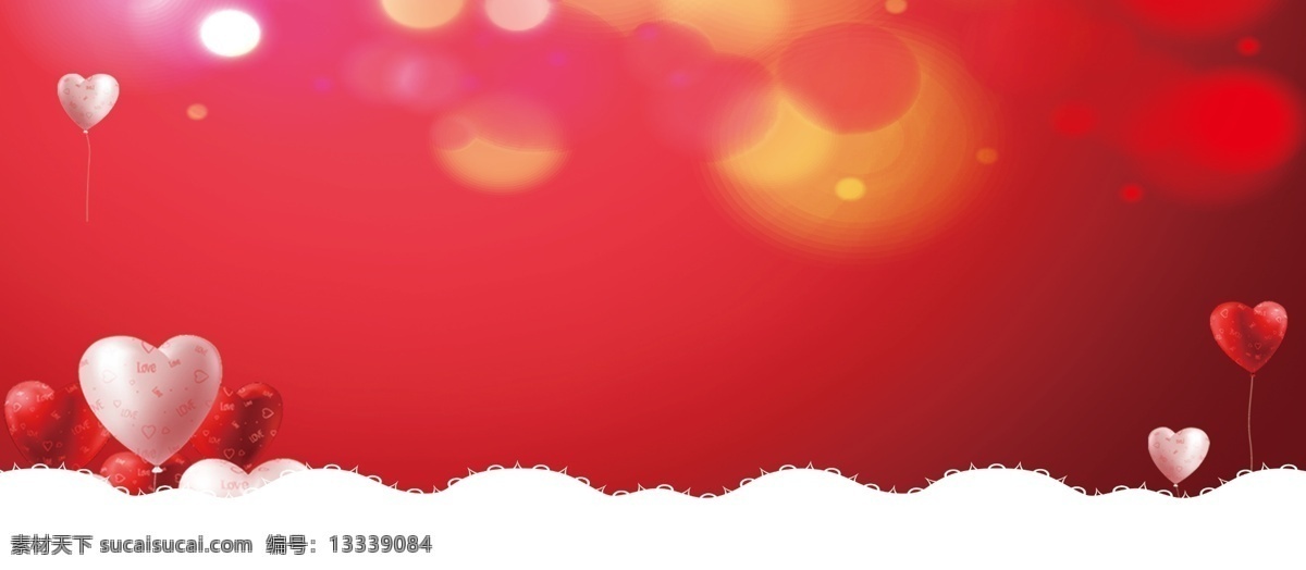 美丽 清新 爱心 气球 广告 背景 红色背景 光斑 浪漫 广告背景 光点 手绘
