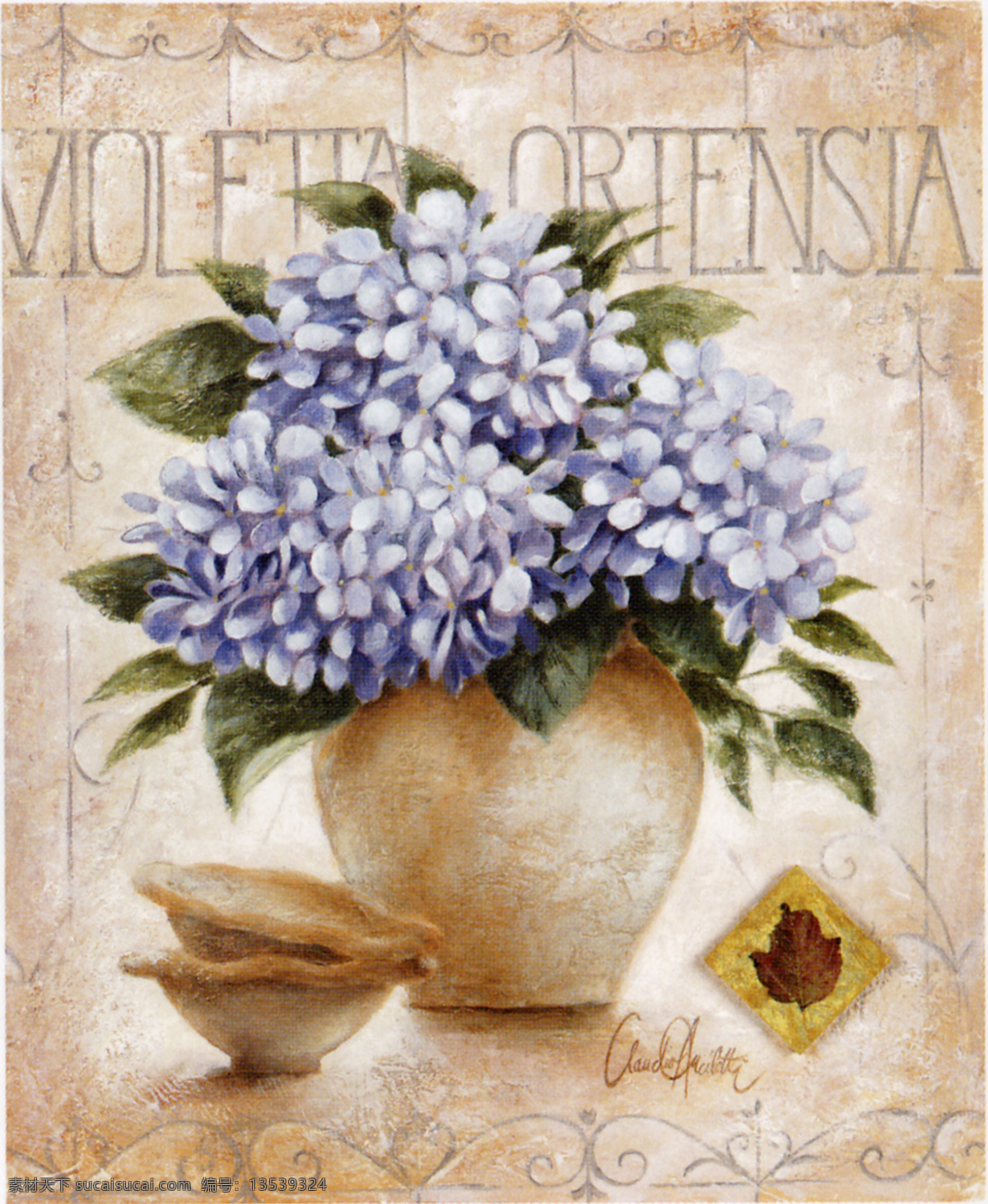 绘画书法 欧式装饰画 文化艺术 ortensia 花 设计素材 模板下载 八仙花 紫阳花 家居装饰素材