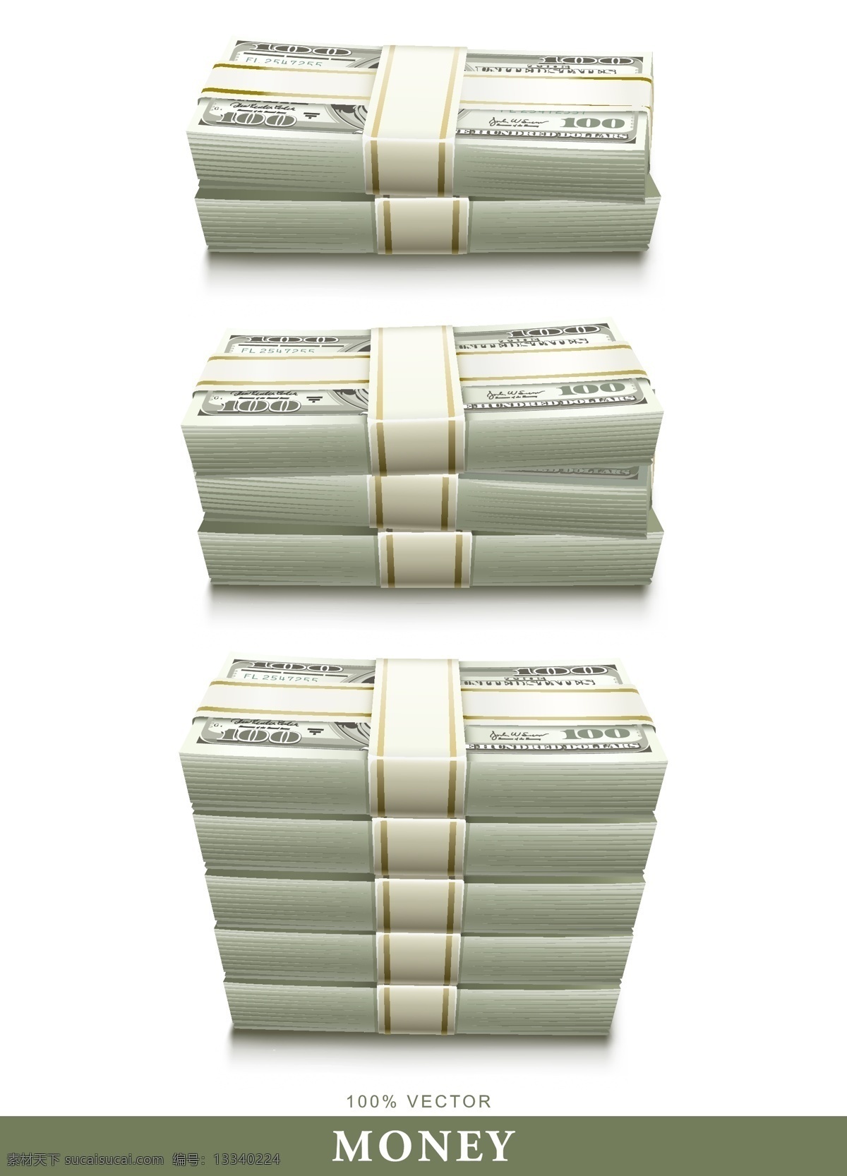 组 金融 货币 美元 矢量 美钞 美金 纸币 矢量图 其他矢量图