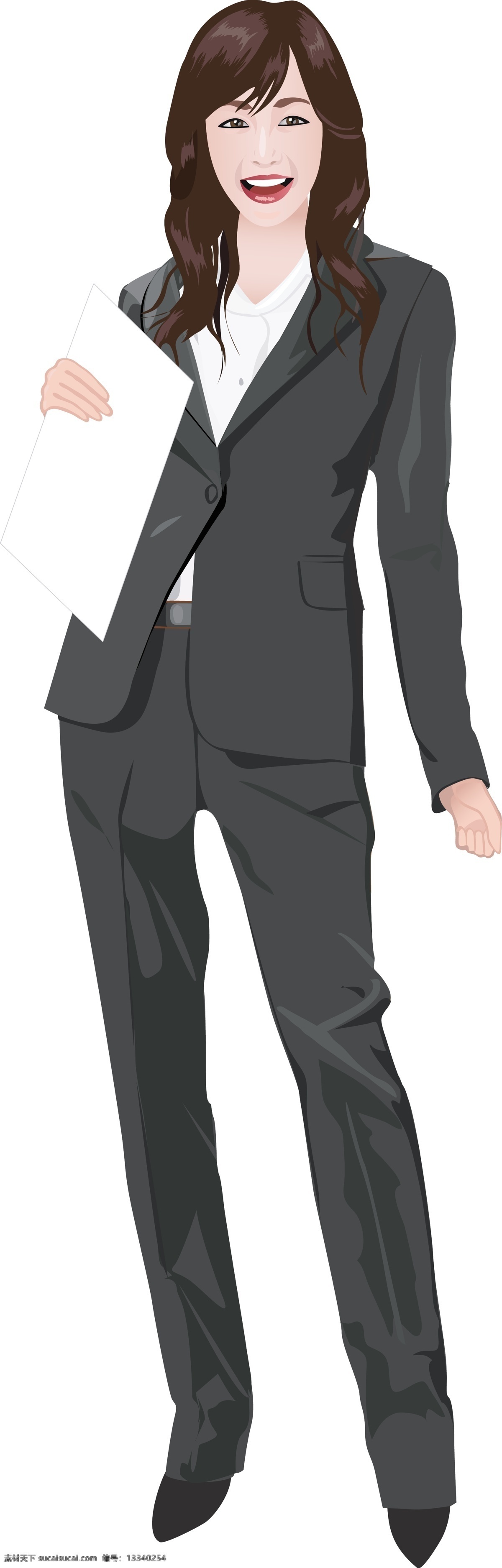 高精 矢量 人物 制服 高精矢量人物 職業女性 幹練 報告 矢量图