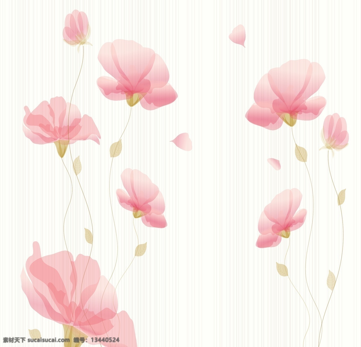 透明红花 透明 手绘 抽象 时尚 现代 红花 竖条 背景 矢量 高清 底纹边框 移门图案