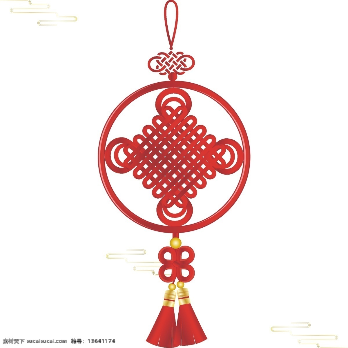 手绘 中国 风 镂空 简约 中国结 装饰 商用 元素 中国风 节日 喜庆