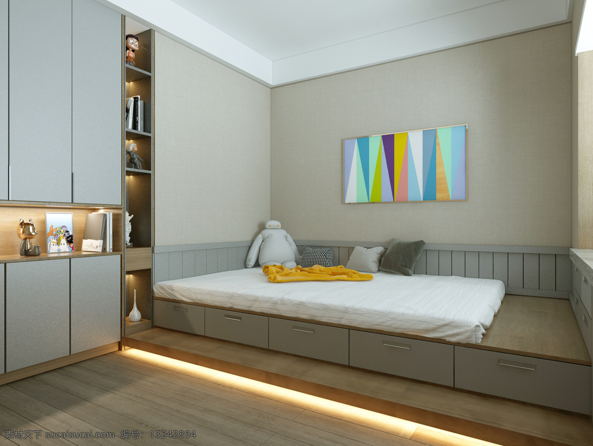 家装 效果图 现代轻奢 卧室 室内设计 3d设计 3d作品